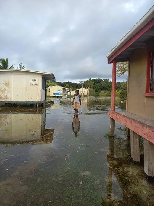 Sea level inundation in Ogea, Lau. Photo: Vuli Mikaele 