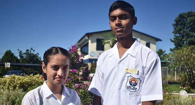 Head girl, Geeta Anjali Singh and head boy, Raheel Nath at Votualevu College in Nadi. Photo: Mereleki Nai