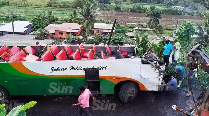 Zafreen Holding Bus that was involved in the accident at the Lakena Hill in Nausori. 