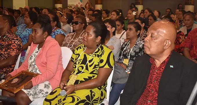 The Permanent Secretary for Women, Children and Poverty Alleviation, Dr Josefa Koroivueta (from right), sitting with participants during the 6th Pacific Regional Conference on Disability at the Tanoa International Hotel in Nadi on February 26, 2019. Photo: Nicolette Chambers