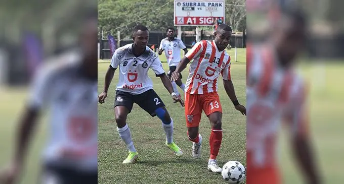 Ratu Apenisa Anare of Labasa controls possession against Suva in their Digicel Premier League 2 - 1 win at Subrail Park, Labasa on August 20, 2022. Photo: Shratika Naidu