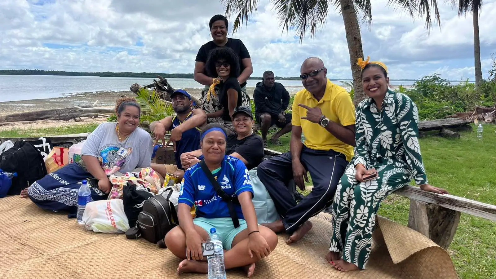 University of Fiji law students during their visit to Nukulau Island yesterday. 