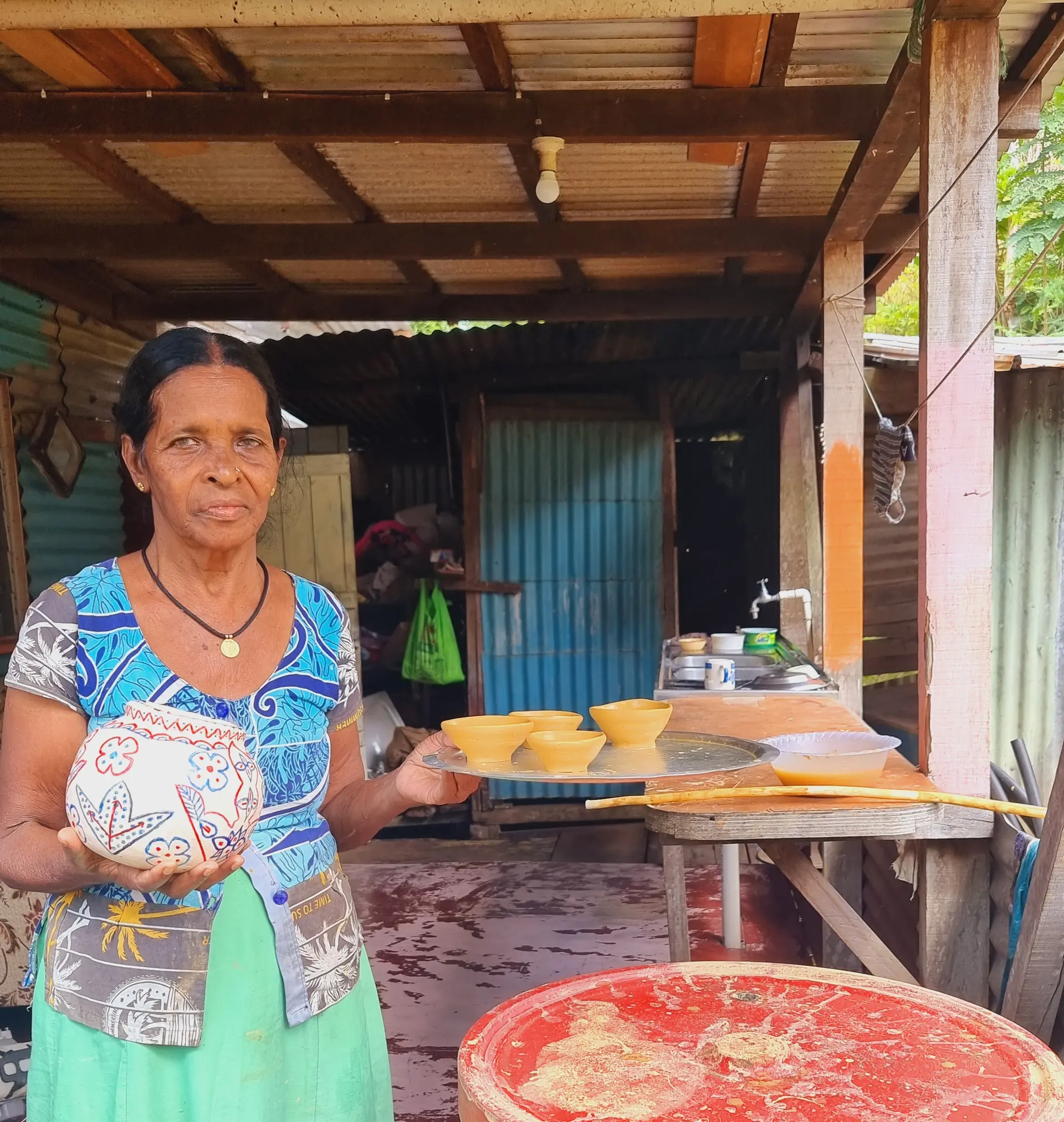Diya and clay pot maker, Utra Wati, at her residence in Bulileka, Labasa.
