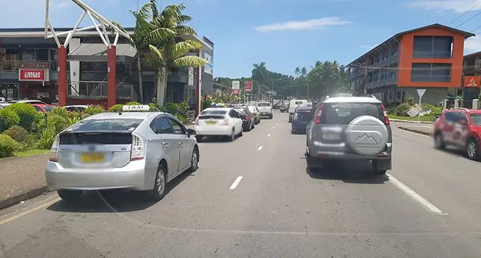 Traffic along Grantham Road in Raiwai, Suva.