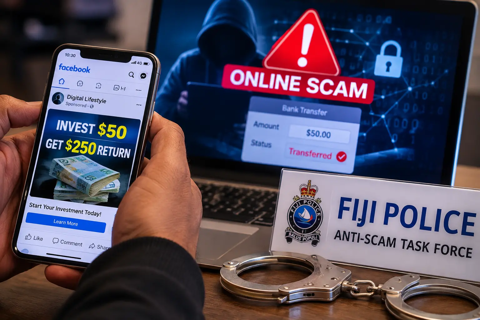 Two charged over alleged Facebook investment scam