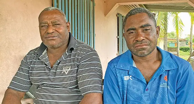 Votua Village headman Alusio Waisele (left), with Natutu Village headman Alipate Naqolo. Photo: Shaniyah Khan