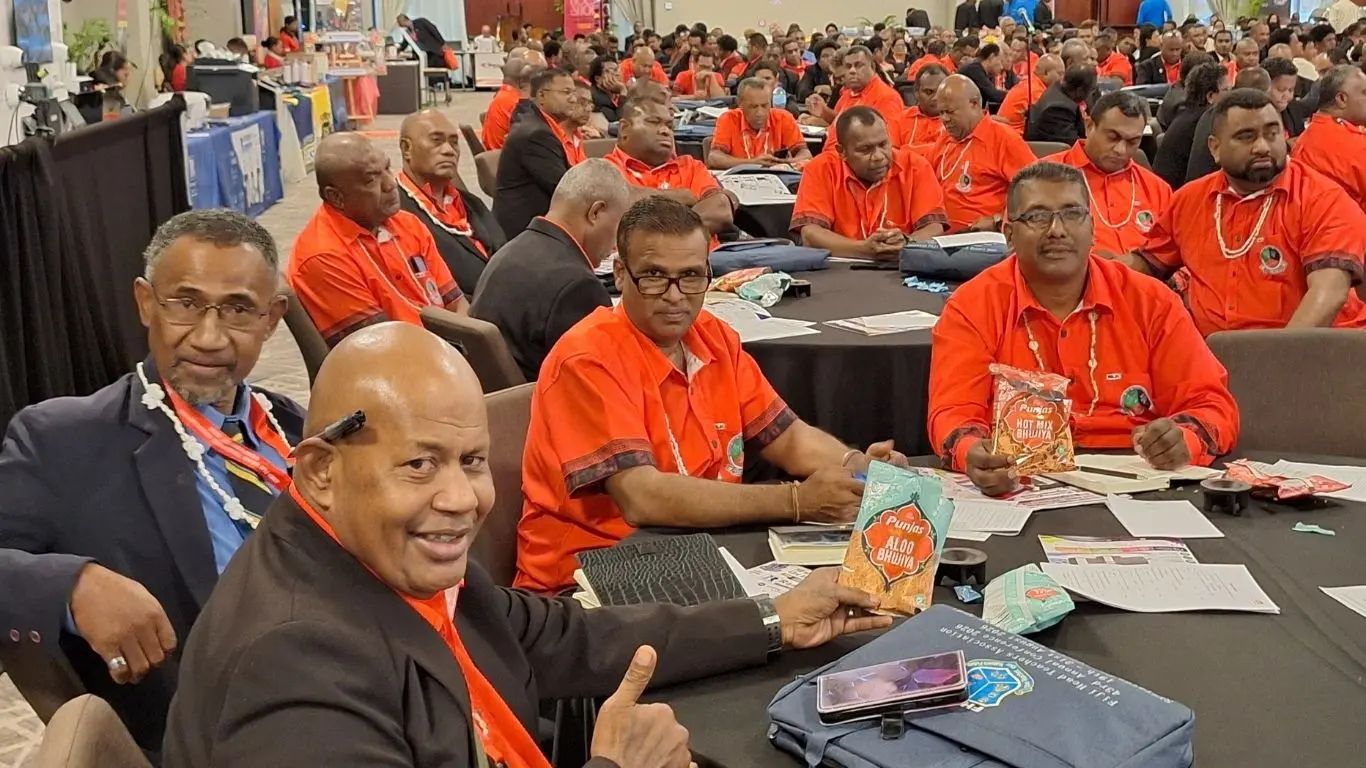 Members of the Fiji Head Teachers Association gather at the association's 43rd Annual Conference at the Sheraton Fiji Golf & Beach Resort in Denarau, Nadi, on August 19, 2026.