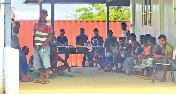 Some of the Bangladeshi men who are in the country working. Photo: Ivamere Nataro