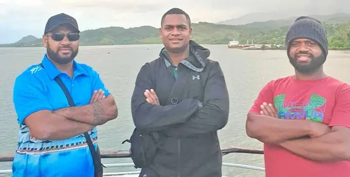 Brothers in happier days ... From left: Ben, Joseph and Emosi Naivalu.