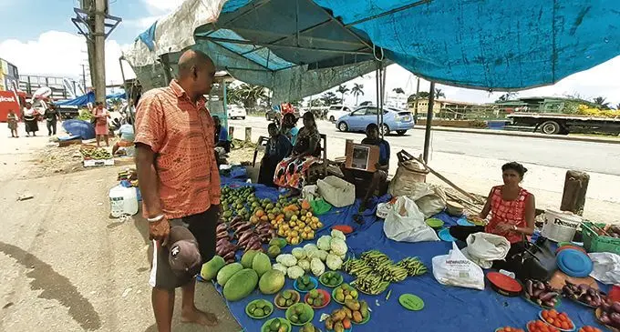 Nakasi vendors two weeks ago refusing to relocate. They have been issued notices and alternative places are being sought for them.  Photo: Shalveen Chand