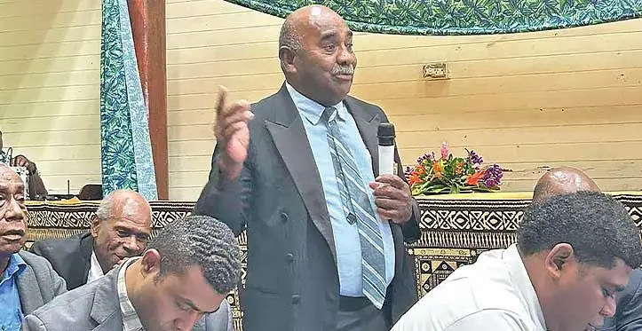 Tevita Robanakadavu during the Bua Provincial Council meeting on August 17, 2023. Photo: Jone Salusalu