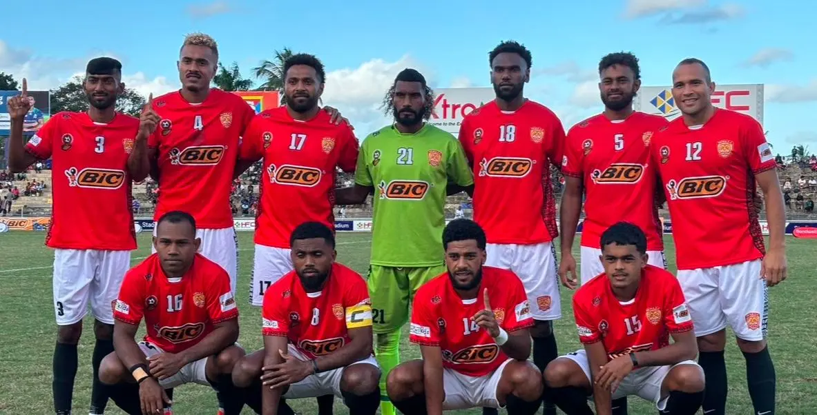 The Extra Supermarket Rewa side before their semifinal against Suva at the HFC Bank Stadium, Suva on June 7, 2025. Photo: Josua Buredua 