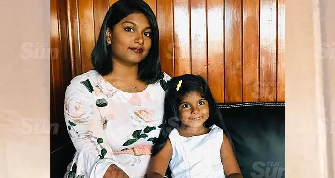 Darshani Rao with her three and a half year old daughter Krishanya Kumar at their home in Labasa on March 27, 2021. Photo: Laisa Lui
