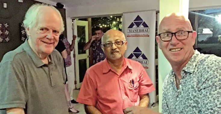 Senior registered architects of the Fiji Association of Architects at their 2020 Christmas party in Suva on November 26, 2020. From left, Stuart Huggett at Architects Pacific, Jiteendra Narsey of Larson Holtom Maybin and Company Limited, and Peter Rankin of AAPiDesign. Photo: Frederica Elbourne