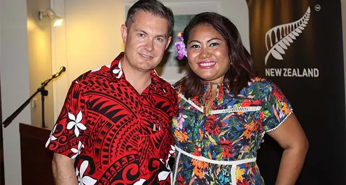 New Zealand High Commissioner to Fiji Jonathan Curr with wife Fololeni Curr during the welcoming ceremony at the New Zealand High Commissioner's residence in Suva on March 7, 2018.   Photo: Simione Haravanua