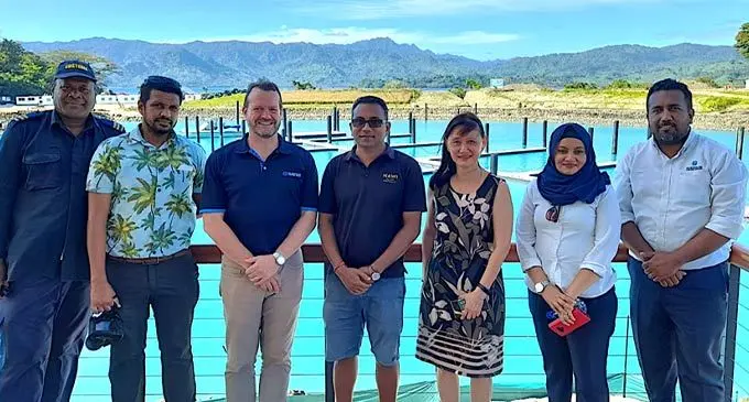 From left: Senior Customs Officer-OIC Fiji Revenue and Customs Service (FRCS) Savusavu, Kolinio Rokosuka, FRCS Director People, Capability & Culture, Ben A. Chand, FRCS chief executive officer, Mark Dixon, Asst Project Manager Nawi Jitendra Prasad, FRCS chairman Fay Yee, FRCS Director Taxation Momina Beg and FRCS Deputy Director Information Technology Robert Khan in Savusavu. 
