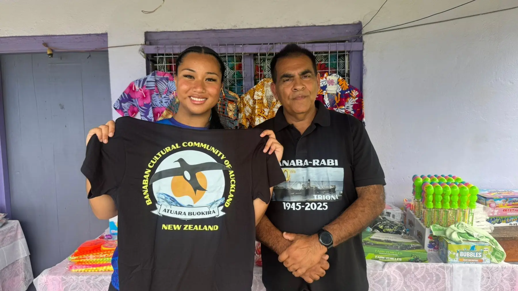 Ioanna Tekinimatang Corrie - Secretary of the Banaban Cultural Community of Auckland (NZ) and Teitirake Tekenimatang - Chairman of the Banaban Cultural community of Auckland (NZ).