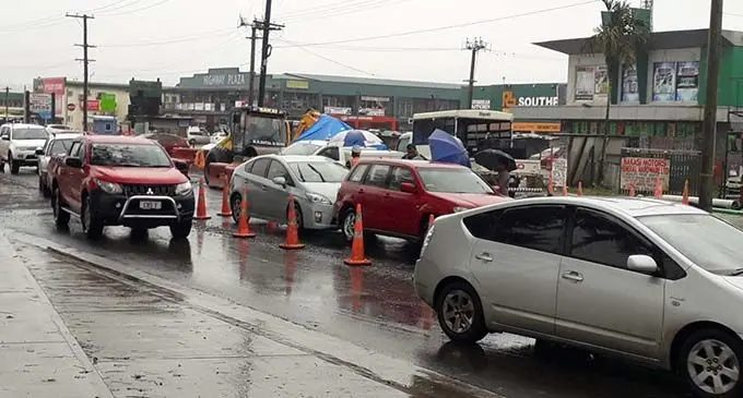 Adverse weather has been one of the causes of delay to the four-lane road in Nakasi. Photo: Fiji Roads Authority