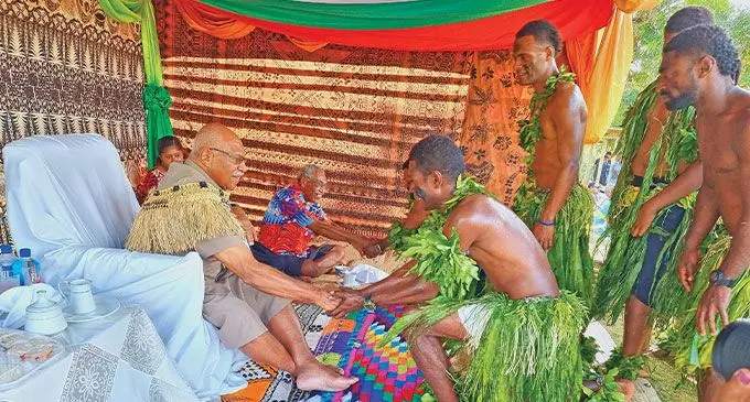 Youths involvement in traditional functions were appreciated by Prime Minister, Sitiveni Rabuka, at Vunikawakawa Village in Macuata on May 4, 2023. Photo: Sampras Anand