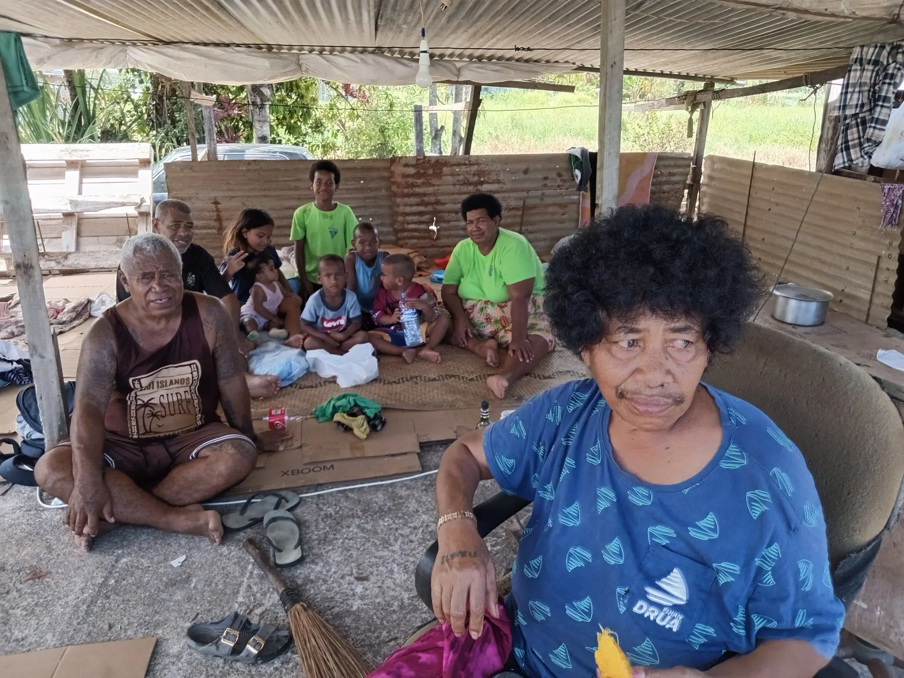 Residents of Lovu in Lautoka affected by the toxic fumes from the rubbish dump fire.