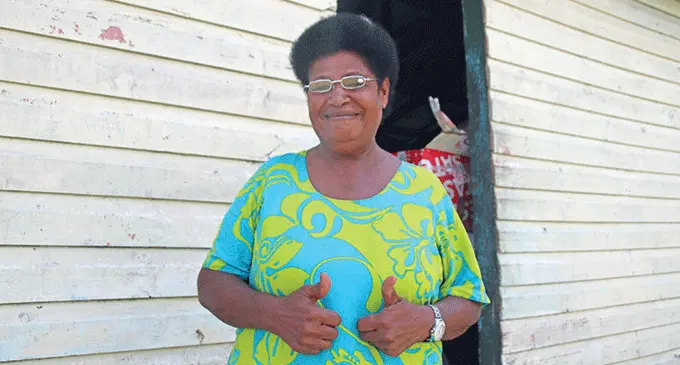 Litea Tadulala is all smiles with her new pair of glasses. Photo: Josefa Babitu