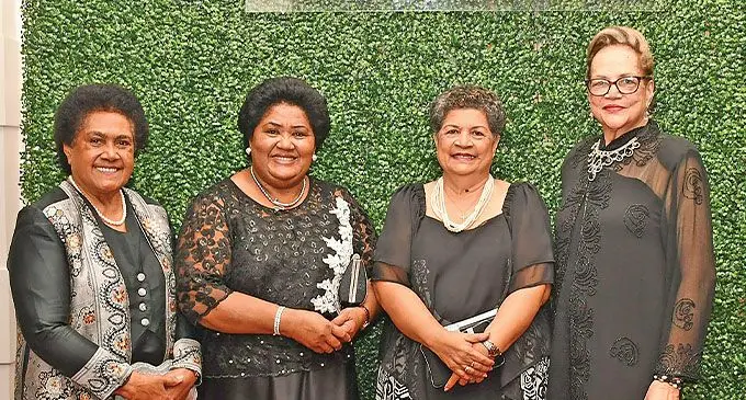 The organising committee for this year’s Black and White Charity Ball (from left), Suluweti Rabuka, First Lady Vilomena Katonivere, Emily Lalabalavu, and Bernadette Rounds-Ganilau.