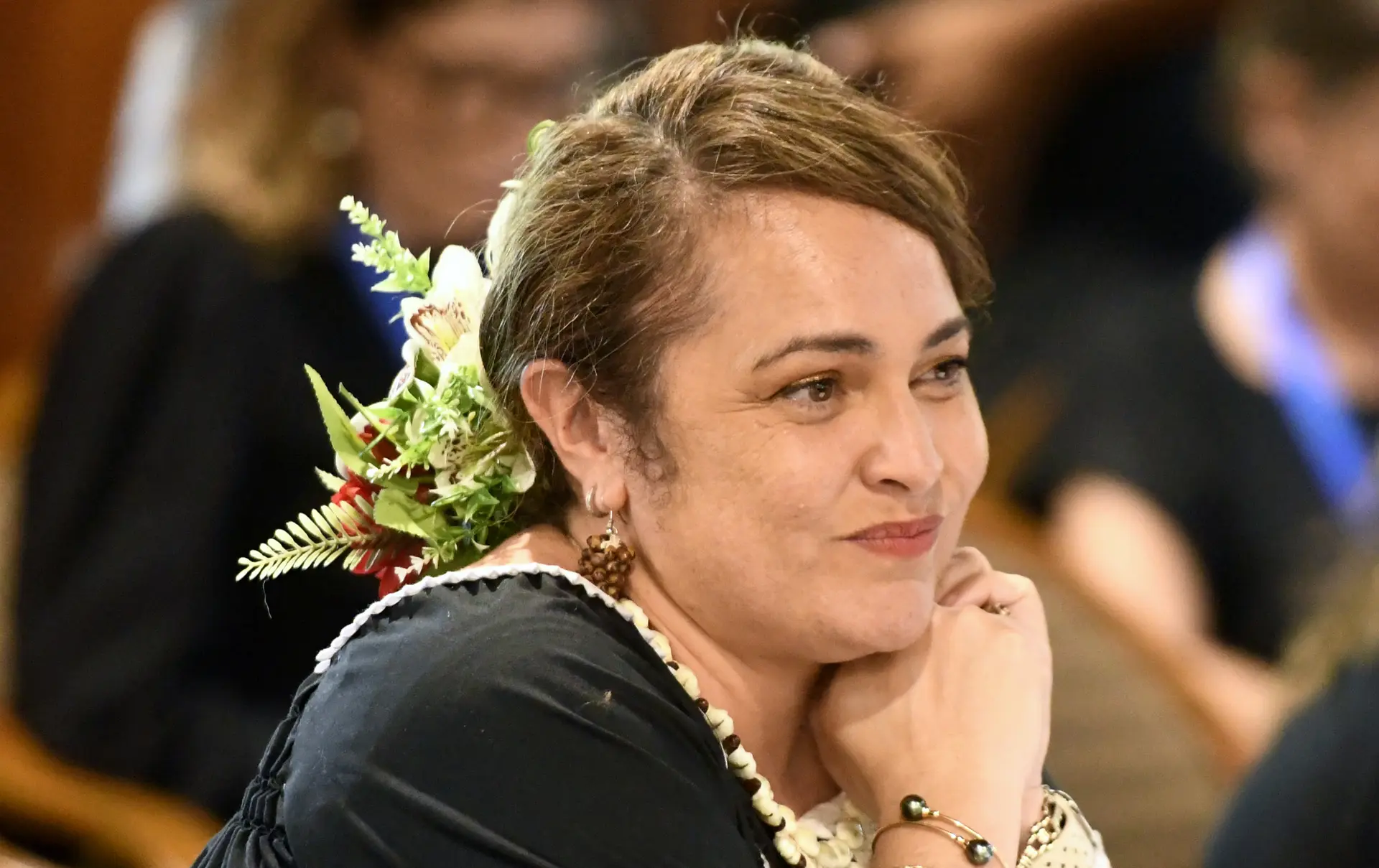 Kiribati's Minister for Women, Youth, Sport and Social Affairs Ruth Cross Kwansing during the opening of the Pacific Island Forum (PIF) Women Leaders Meeting in Suva on June 4, 2026.