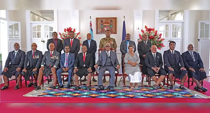 Newly sworn-in ministers and assistant ministers after the swearing-in ceremony at the State House in Suva on January 10, 2025. Photo: Fiji Government