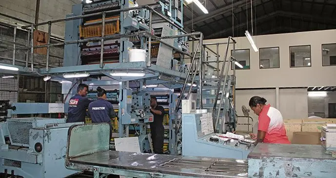 The production team at work at the Fiji Sun Print Centre in Walu Bay. 