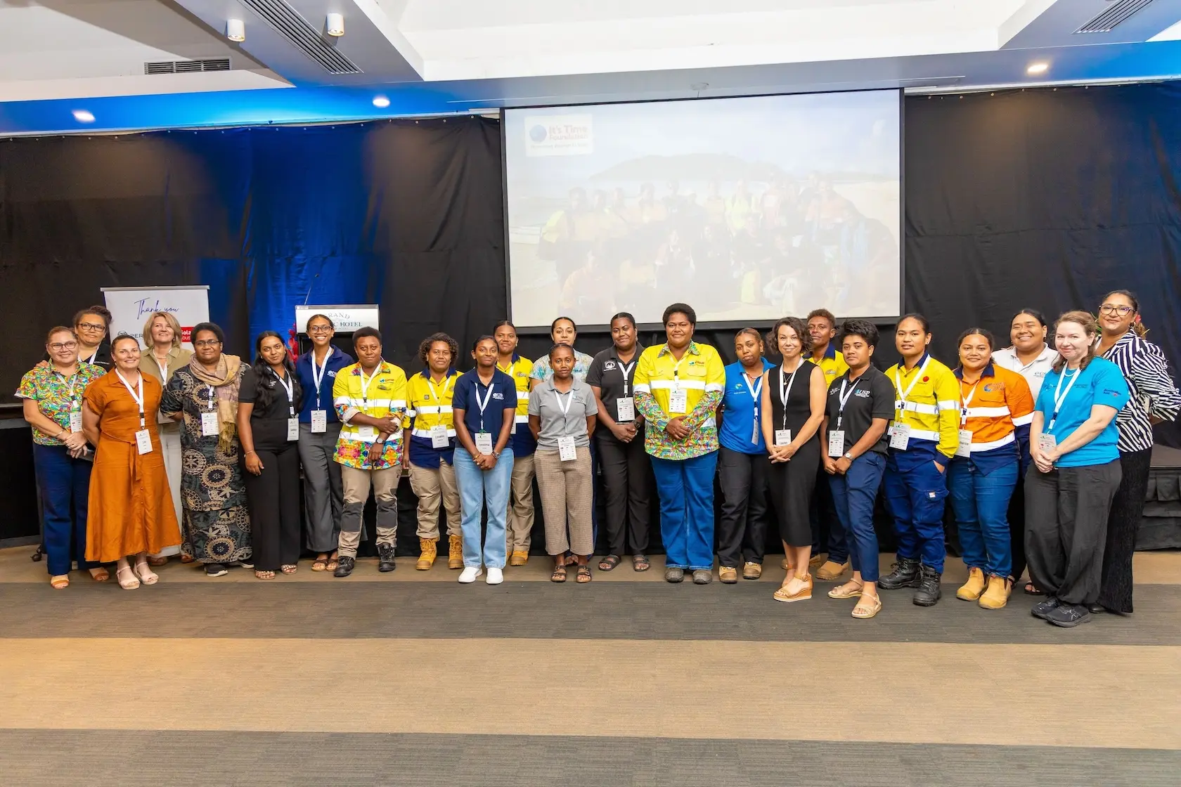 Students and participants gather during the women's empowerment day held ahead of the SEIAPI Solar Conference in Suva.