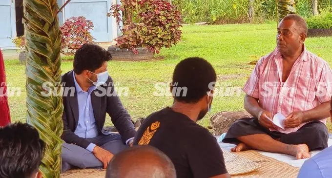 Acting Prime Minister and Attorney-General, Aiyaz Sayed-Khaiyum with Dogotuki villagers in Macuata during a talanoa session at Dogutuki Nursing Station on February 2, 2022.Photo: Sampras Anand.