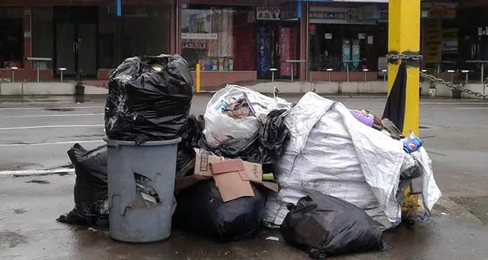 Rubbish piled up at Nausori Town.