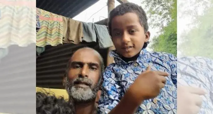 Chiraag Murti, 7, is still missing. He is pictured here with his father, Shyam Murti.  