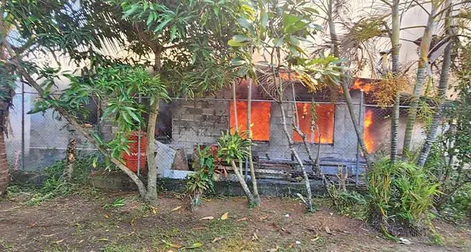 A house fire at Vatamai, Lautoka. Photo: National Fire Authority