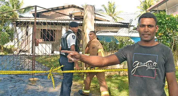 Peniasi Cama, 28, saved two vehicles and a baby from the fire in Namadi Heights on June 7, 2022. Photo: Ronald Kumar.