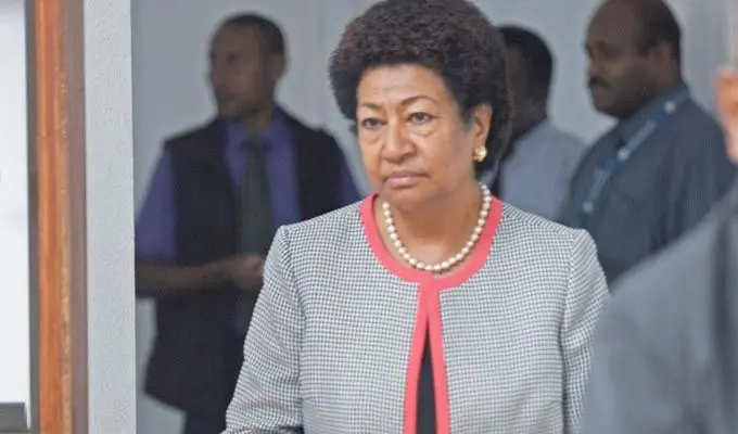 Opposition MP Ro Teimumu Kepa outside Parliament.