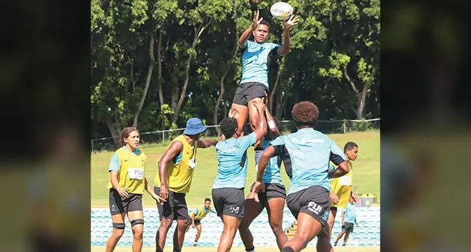 Fiji Airways Fijiana women’s rugby sevens forward Ivamere Nabura takes a two handed catch during training in Sydney, Australia, on January 25, 2023. Photo: FRU Media