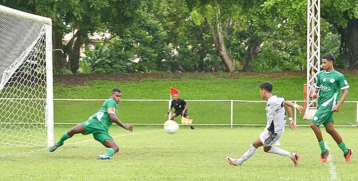Suva’s Rishal Shankar on attack against Nadi in the Extra Premier League clash at Prince Charles Park in Nadi on March 2, 2025. Photo: Waisea Nasokia