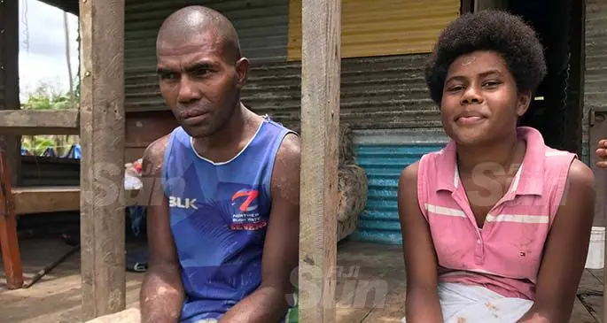 Alifereti Rokoyaluma with his niece Tarusila Naibu at Kurukuru Settlement in Macuata Province on January 14, 2021. Photo: Shratika Naidu