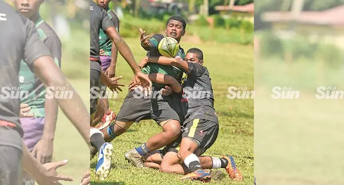 Fiji Secondary School rugby league under 17 match between Pundit Shreedhar Maharaj College and Assemblies of God High School at St. Marcellin Primary School ground on May 7, 2022. Photo: Ronald Kumar