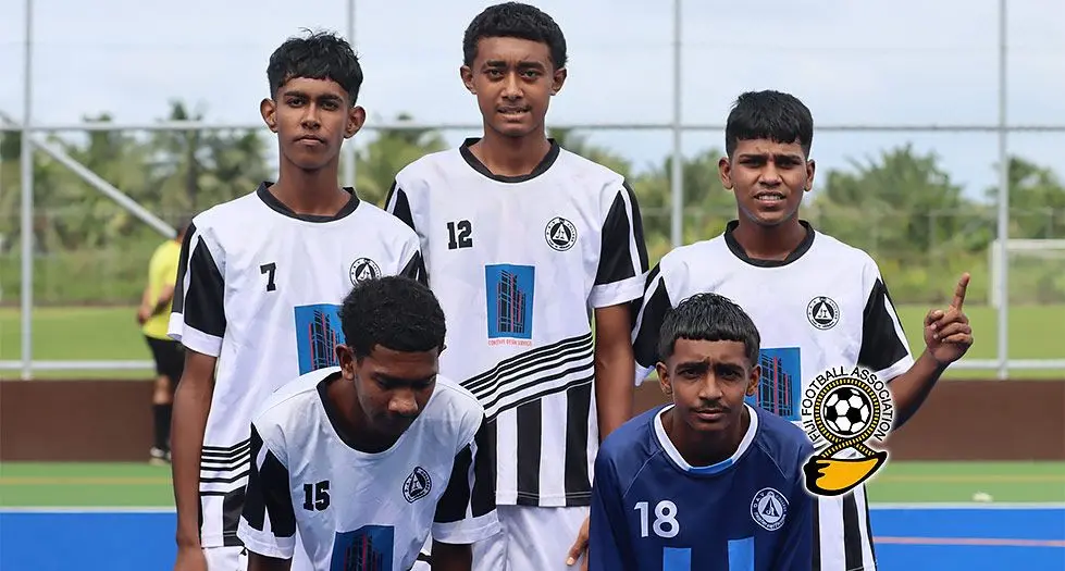 DAV College Under-18 Futsal team after their semifinal win over Vunimono High School on May 25, 2024. Photo: Fiji FA Media  