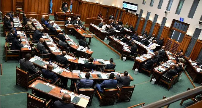 File Photo: Opposition Members of Parliament on the left and Government MPs on the right with Speaker to Parliament, Ratu Naiqama Lalabalavu on December 24, 2022.