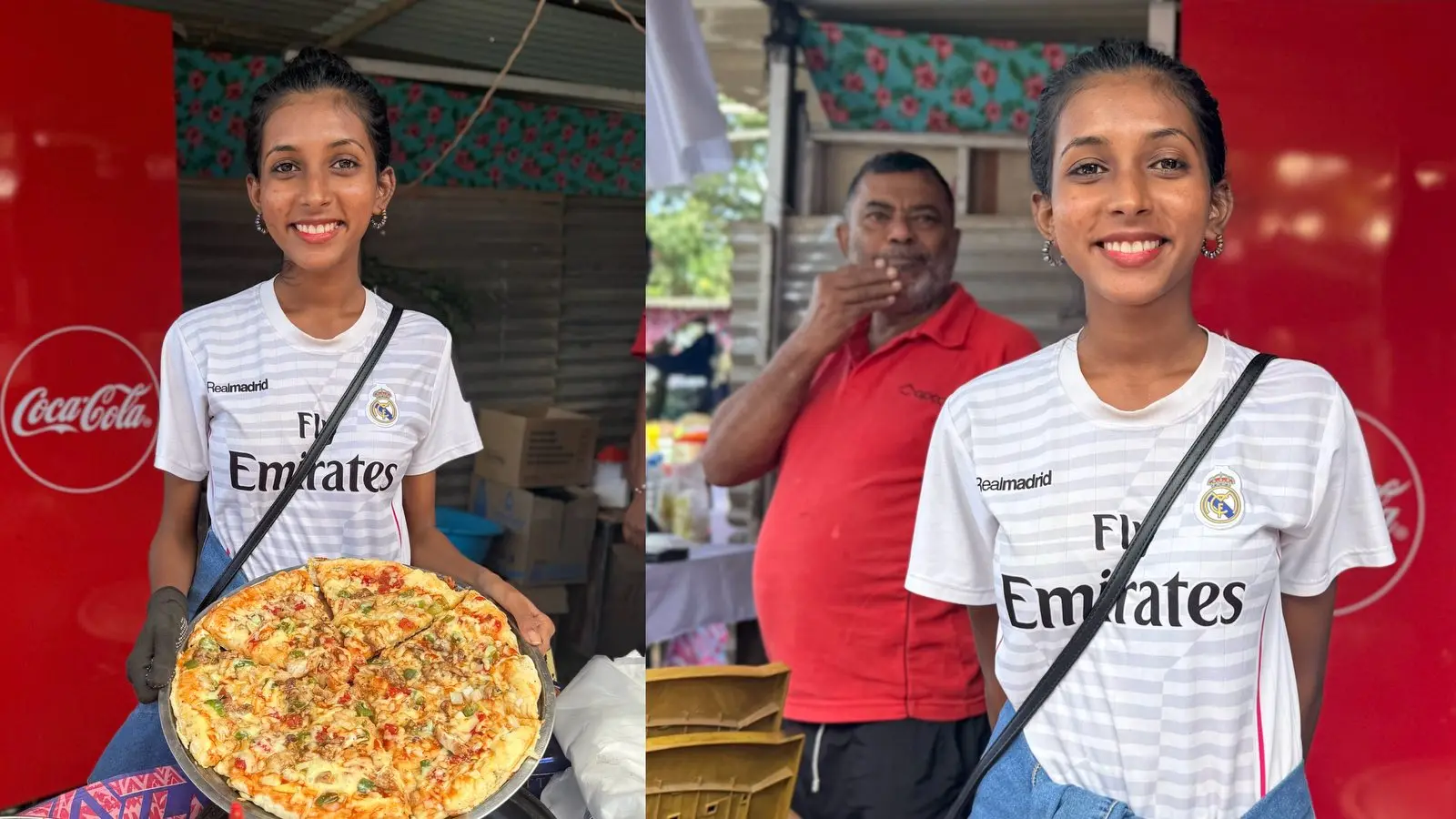 Rachel Deo selling pizza at the BiC Fiji Fact competition at Subrail Park, Labasa on June 21, 2026. Photo: Talei Roko