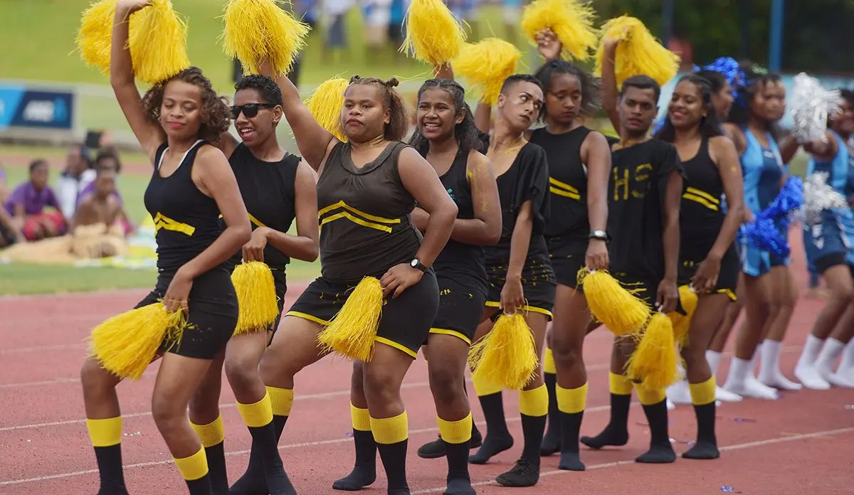 Lami High School Cheerleading squad during Suva Zone 1 at ANZ Stadium on 27, 2020. Photo: Ronald Kumar.