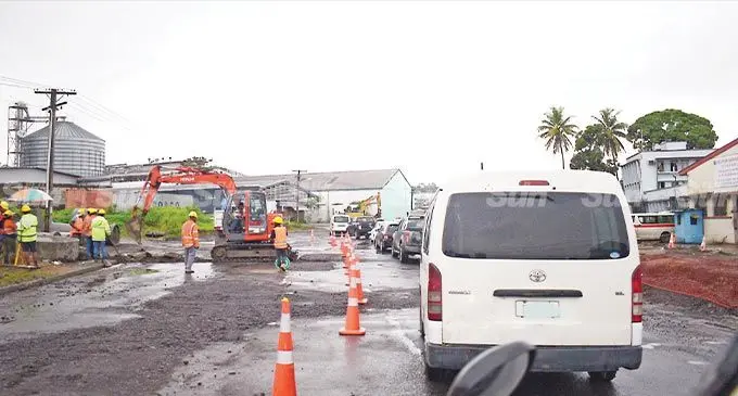 The road works along Foster Road in Walu Bay on October 14, 2022. Photo: Ronald Kumar