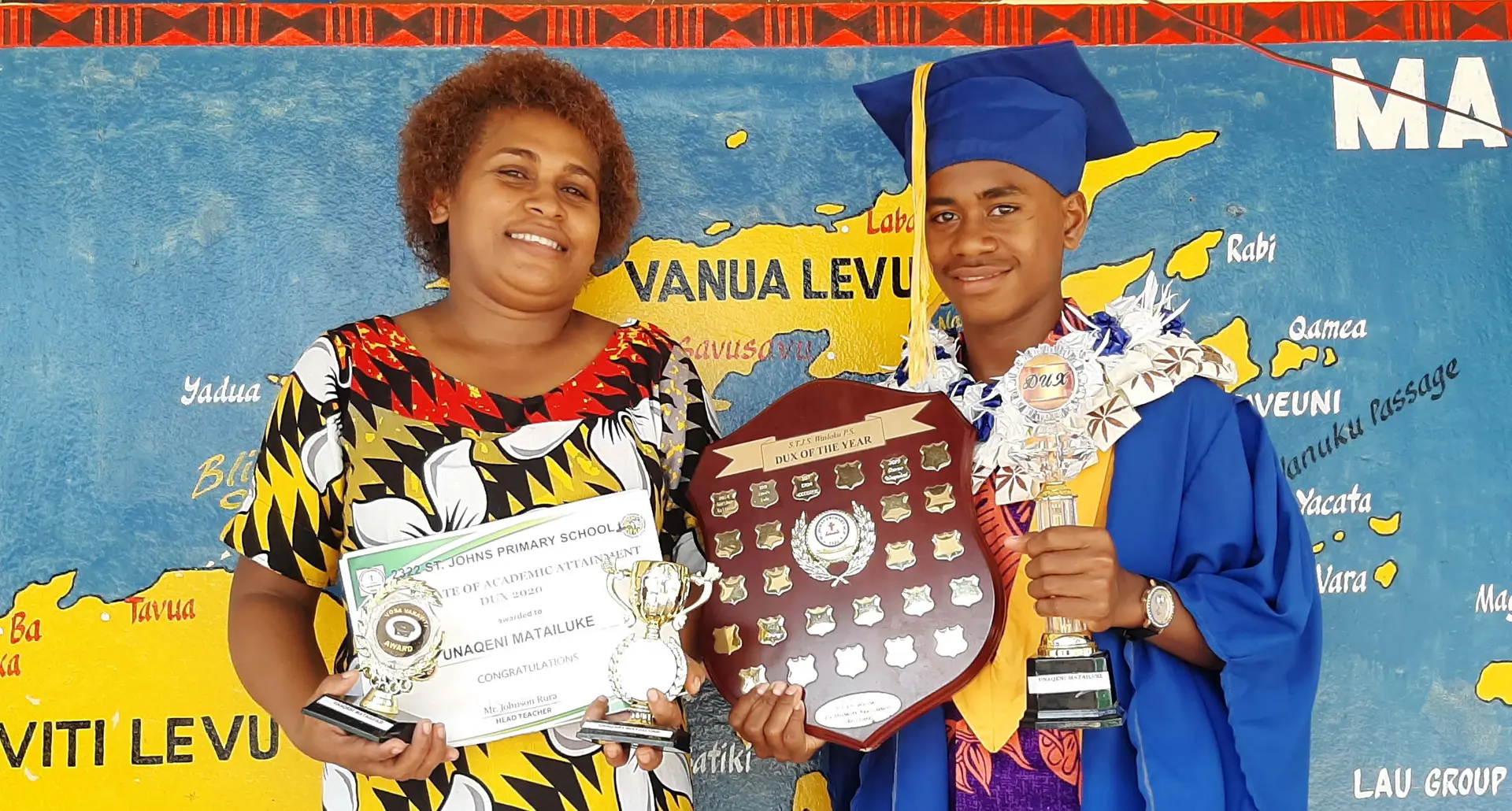 From left: Maca Lesu (mother) and Unaqeni Matailuke (dux).Photo: Shreeya Verma