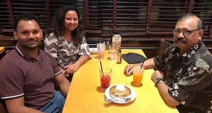 In happier days... Ravindra Dass (right) with son Ratnesh and daughter-in-law Ashna.