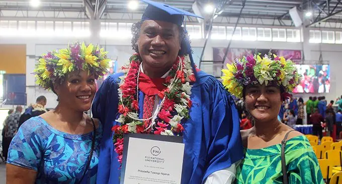Dr.Philadelfia Ngarua with family members after the FNU graduation at the FMF Gymnasium Suva on May 3,2019.  Photo: :Sydnee Gonzalez 