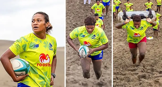 Asinate Serevi, Mereoni Vonosere and Merewai Cumu. Photo: FRU Media