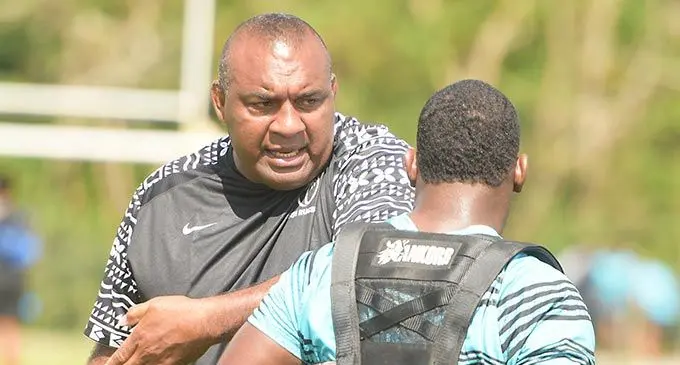 Swire Shipping Fijian Warriors head coach Kele Leawere dishing out instructions at training on August 30, 2022. Photo: Ronald Kumar